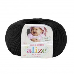 60 - juoda Alize Baby Wool